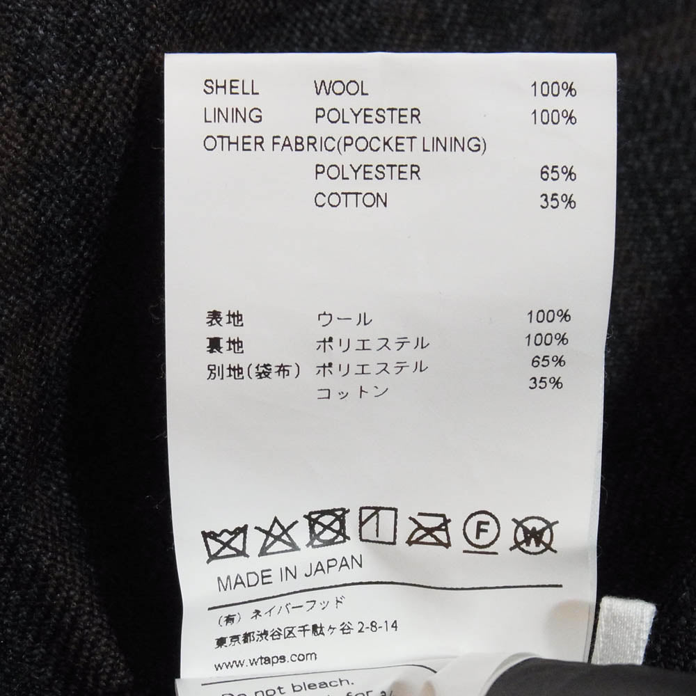 WTAPS ダブルタップス 20AW 202TQDT-PTM06 TUCK TROUSERS ウール トラウザー パンツ ネイビー系 01【中古】