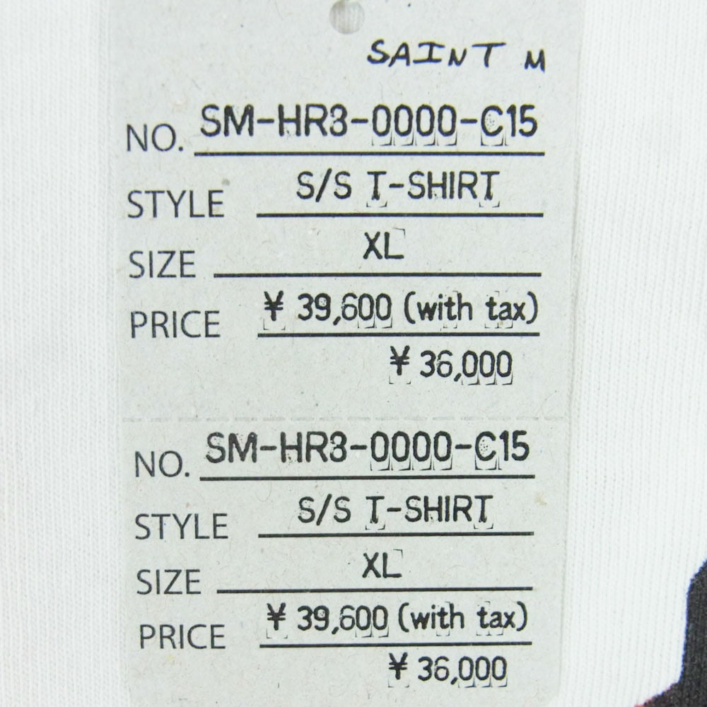 SAINT MICHAEL セントマイケル 25SS SM-HR3-0000-C15 2PAC 2PC_SS TEE 半袖 Tシャツ オフホワイト系 XL【美品】【中古】