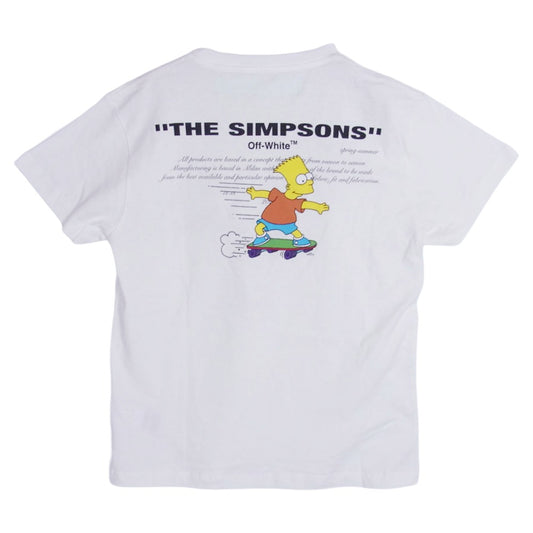 OFF-WHITE オフホワイト OMAA036S19185036 The Simpsons シンプソンズ プリント 半袖 Tシャツ カットソー ホワイト系 S【中古】