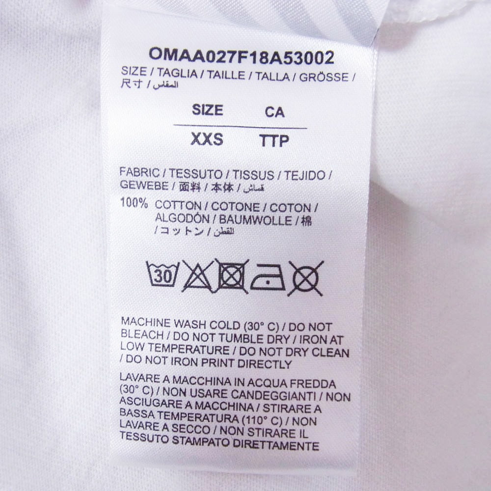 OFF-WHITE オフホワイト OMAA027F18A53002 ダイアゴナル ロゴ プリント 半袖 Tシャツ カットソー ホワイト系 XXS【美品】【中古】