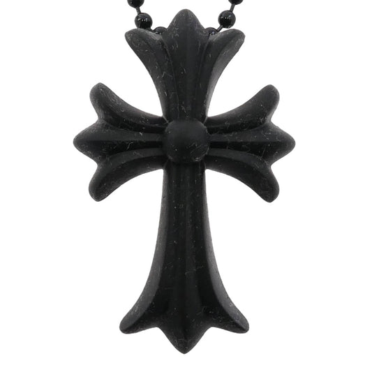 CHROME HEARTS クロムハーツ(原本無) RUBBER CH CRS SML ラバー スモール CH クロス シリコン ネックレス ブラック ブラック系【中古】