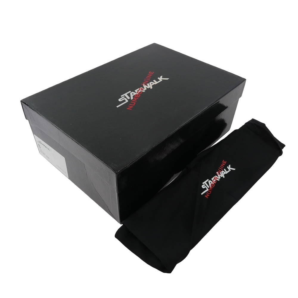 NUMBER(N)INE ナンバーナイン SW1805 10022 × STAR WALK スターウォーク EPISODE 1 レザー ローカット スニーカー ブラック系 US8【極上美品】【中古】