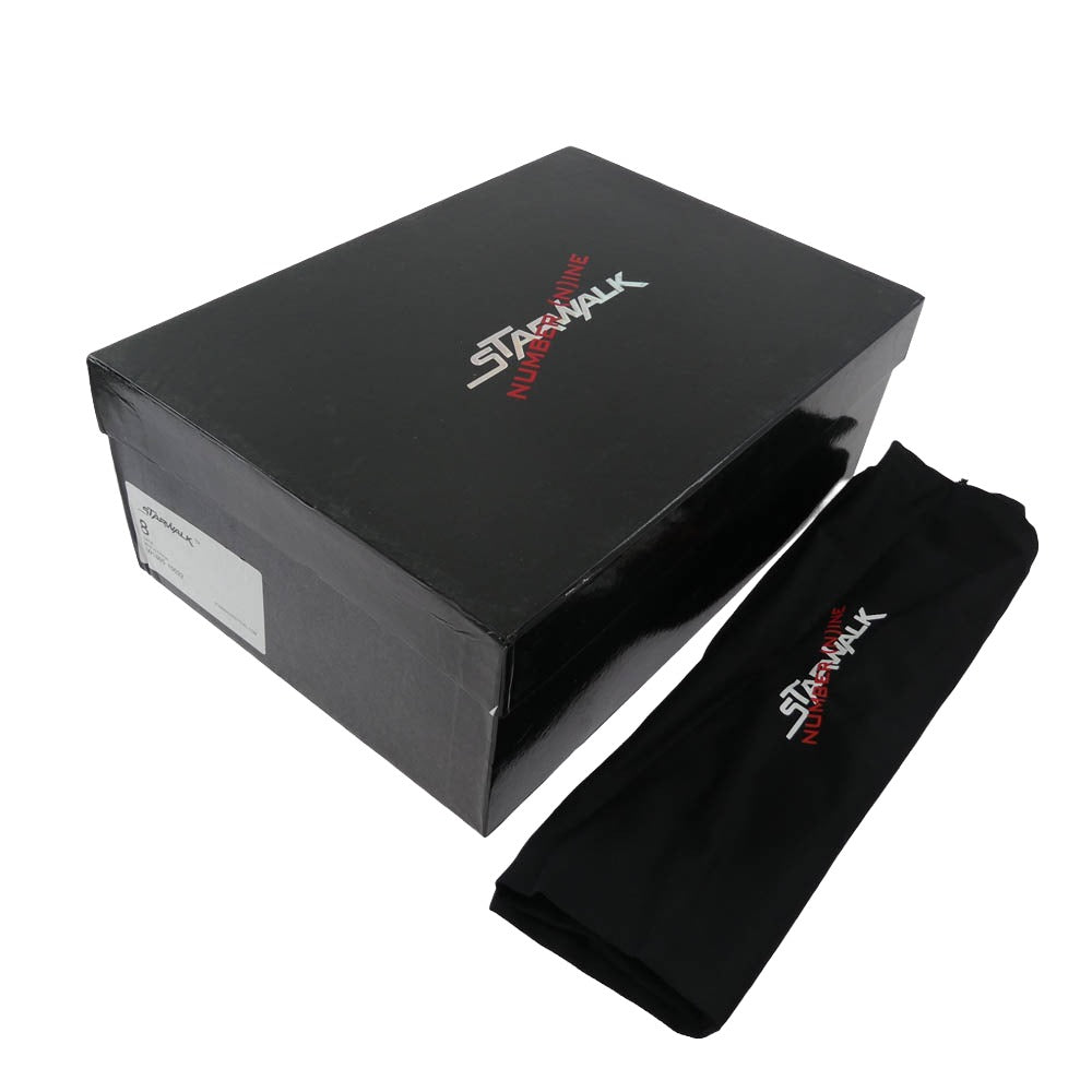 NUMBER(N)INE ナンバーナイン SW1805 10022 × STAR WALK スターウォーク EPISODE 1 レザー ローカット スニーカー ブラック系 US8【極上美品】【中古】