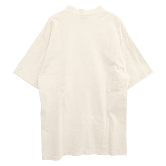 BALENCIAGA バレンシアガ 23SS 739784 TOVK1 ミディアムフィット カレッジロゴ プリント ダメージ加工 半袖 Tシャツ カットソー ホワイト系 XXS【中古】