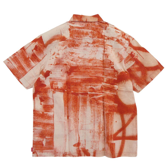Supreme シュプリーム Christopher Wool S/S Shirt クリストファー ウール 半袖 シャツ レッド系 S【極上美品】【中古】