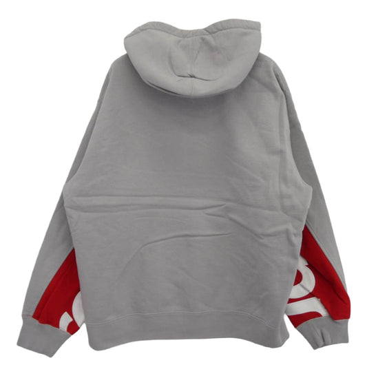 Supreme シュプリーム 22SS Cropped Panels Hooded Sweatshirt クロップド パネル プルオーバー パーカー グレー系 L【極上美品】【中古】