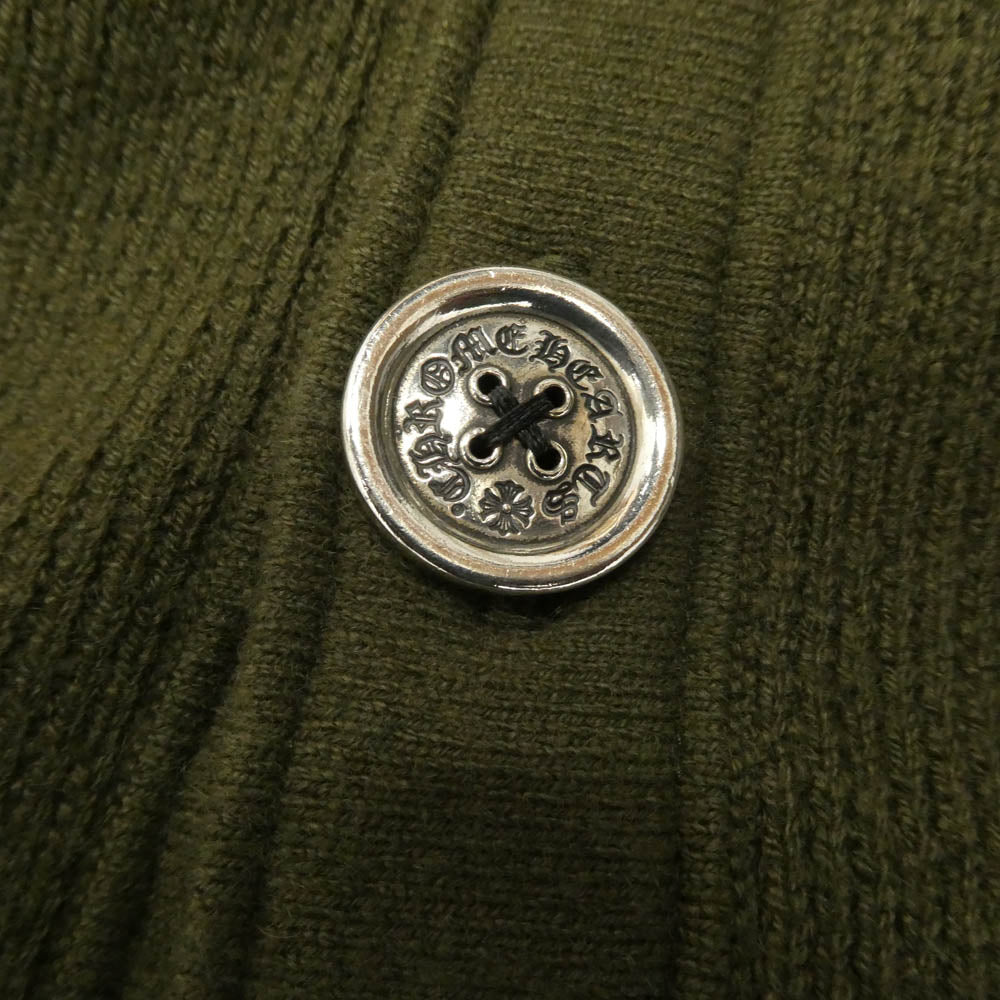 CHROME HEARTS クロムハーツ(原本無) REGULATOR ヴァインダガー刺繍 カシミア ニット カーディガン グリーン系 M【中古】