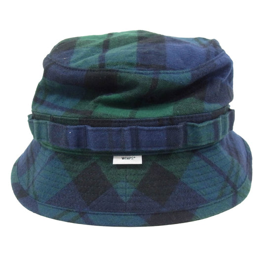 WTAPS ダブルタップス 22AW 222HCDT-HT12 FLANNEL JUNGLE HAT コットンフランネル ジャングルハット バケットハット ネイビー系 X03【中古】
