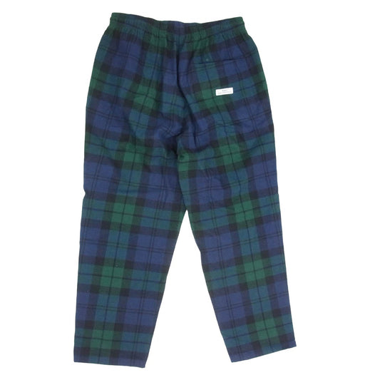 WTAPS ダブルタップス 22AW 222TQDT-PTM02 SEAGULL TROUSERS FLANNEL シーガル トラウザーズ フランネル タータンチェック トラウザーズ イージー パンツ ロゴシールド 刺繍 ネイビー系 X03【中古】