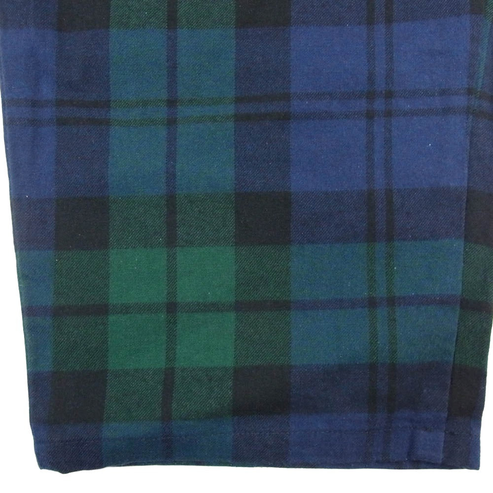WTAPS ダブルタップス 22AW 222TQDT-PTM02 SEAGULL TROUSERS FLANNEL シーガル トラウザーズ フランネル タータンチェック トラウザーズ イージー パンツ ロゴシールド 刺繍 ネイビー系 X03【中古】
