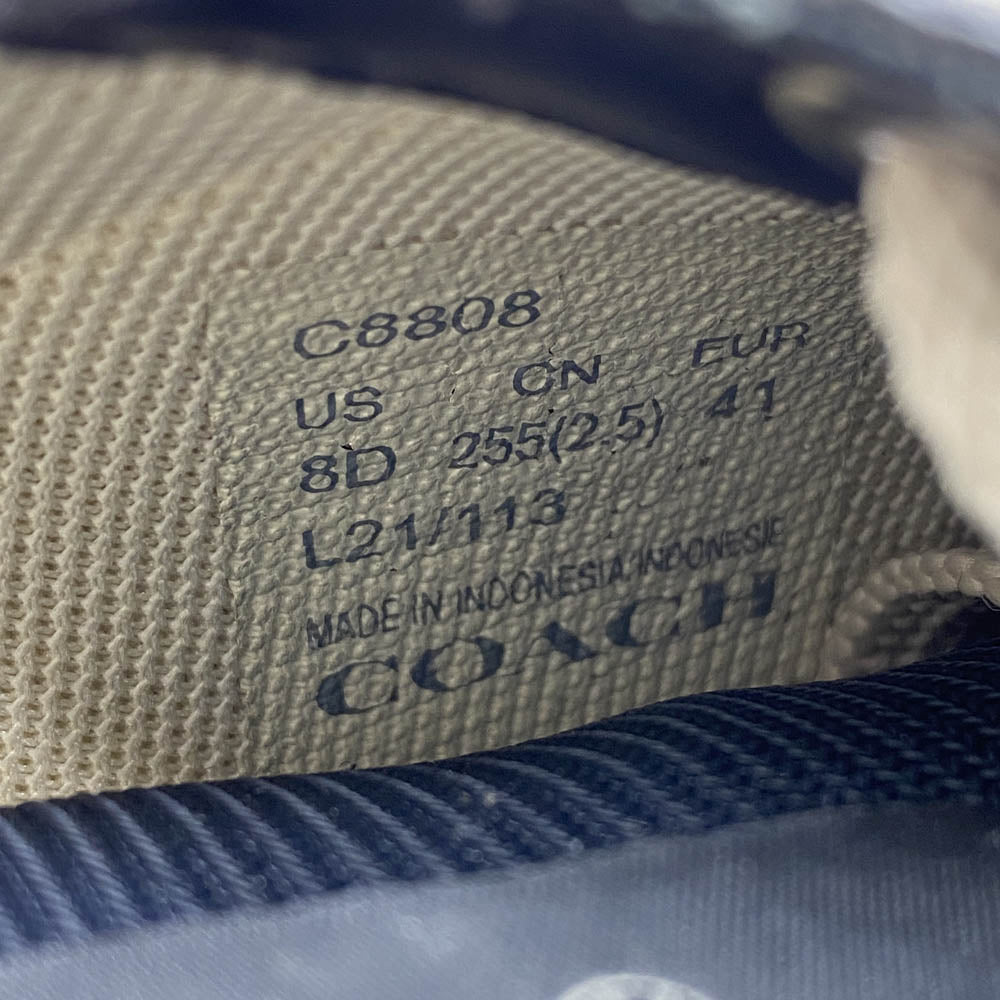 COACH コーチ C8808 シグネチャー デニム クリップ ローカットスニーカー インディゴブルー系 41【中古】