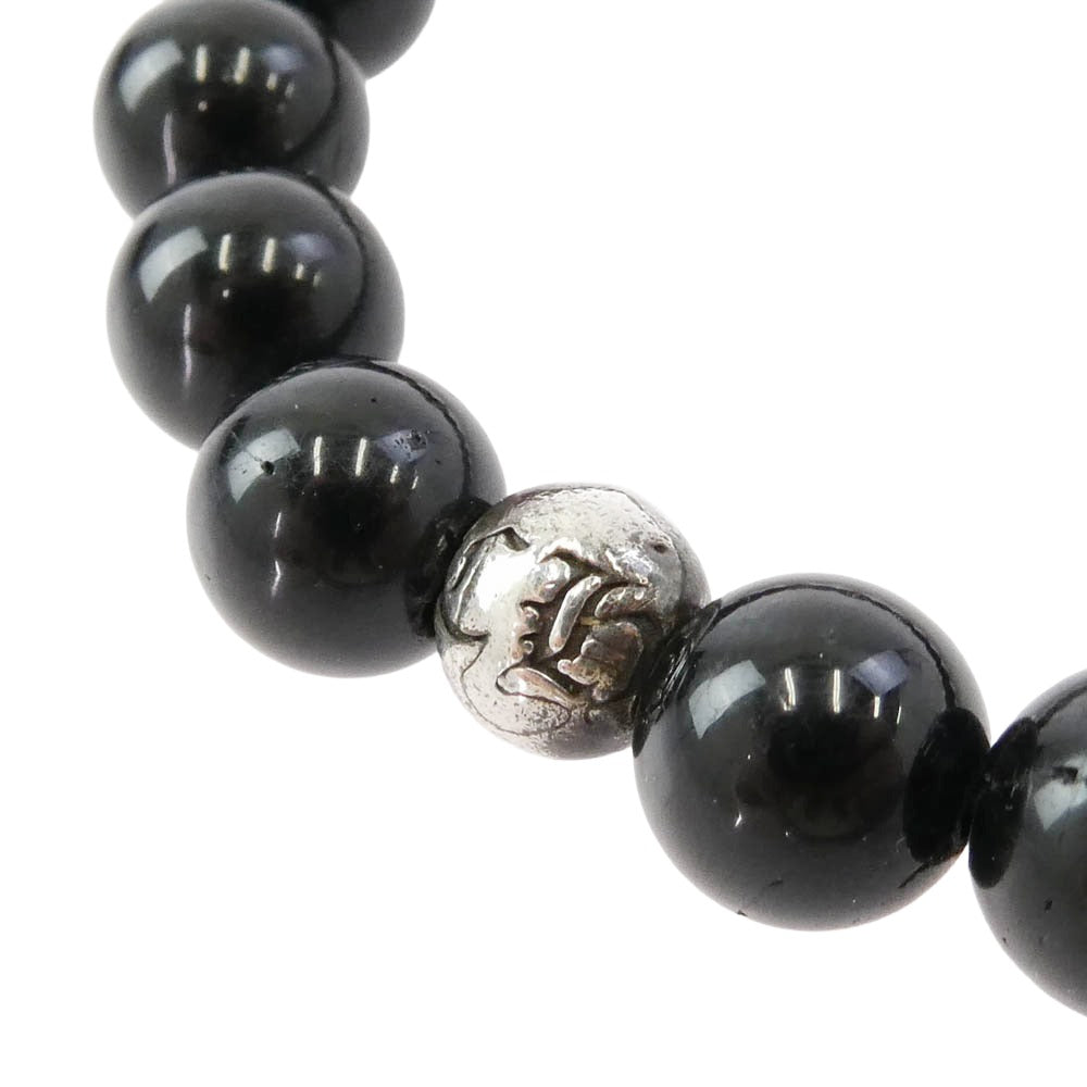 CHROME HEARTS クロムハーツ(原本無) 8mm BEAD 13 ビーズ ブレスレット ブラック系 シルバー系【中古】