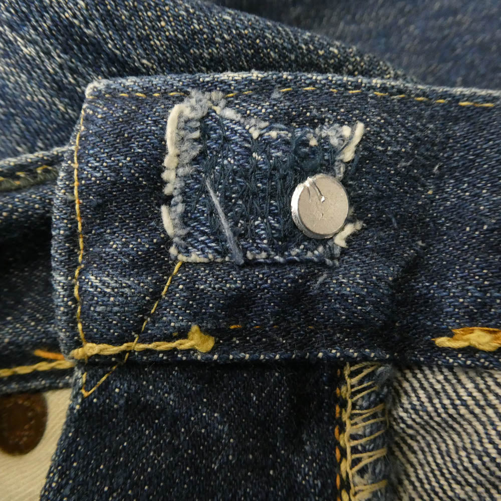 Levi's リーバイス 50s 501XX 革パッチ トップボタンリペア交換 リベット裏刻印14 センターループ デニム パンツ インディゴブルー系【中古】