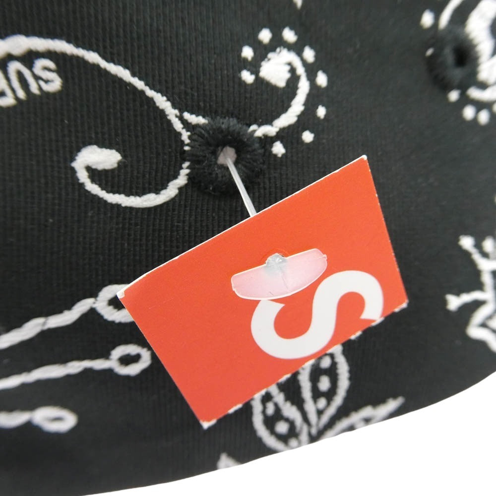 Supreme シュプリーム 25SS Bandana Jacquard Denim Camp Cap バンダナ キャンプ キャップ ブラック系 ホワイト系【極上美品】【中古】