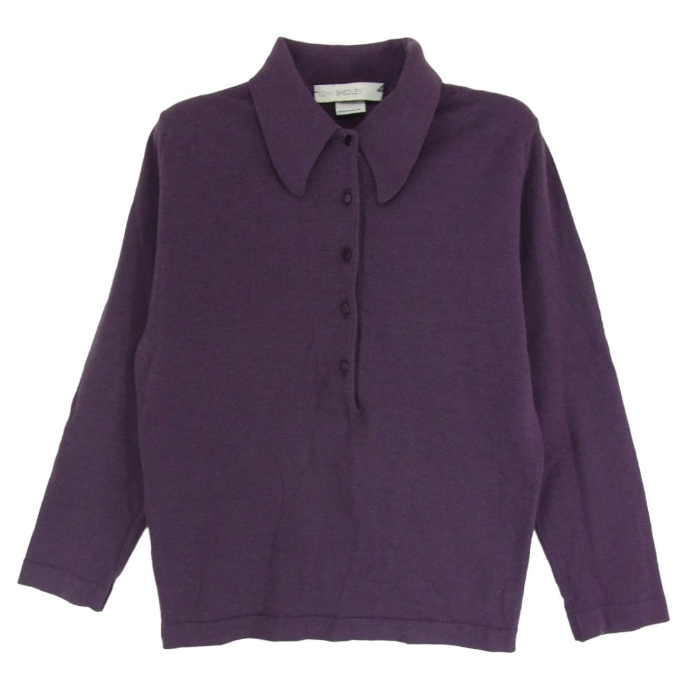 JOHN SMEDLEY ジョンスメドレー 長袖 ニット ポロシャツ パープル系 S