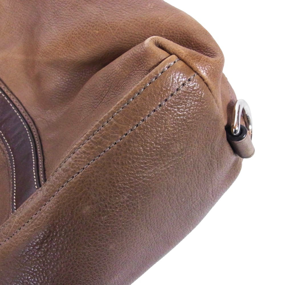 COACH コーチ 70388 Harrison Large Ziptop Satchel ハリソン ラージ ジップトップ サッチェル レザー ボストン バッグ ブラウン系【中古】