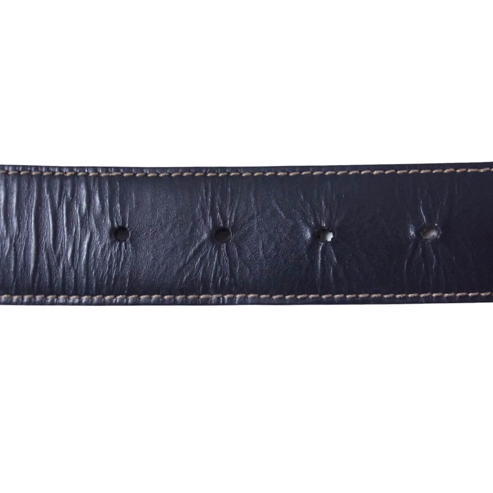 GUCCI グッチ GGスプリーム ロゴバックル レザー ベルト ブラウン系【中古】