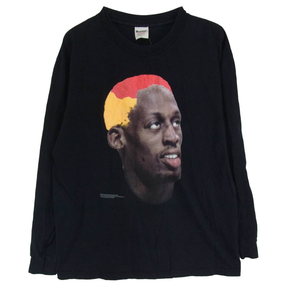 Dennis Rodman デニスロッドマン ロンT 黒 XL バスケ NBA ヴィンテージ 90s Dennis Rodman デニス ロッドマン プリント ロンT