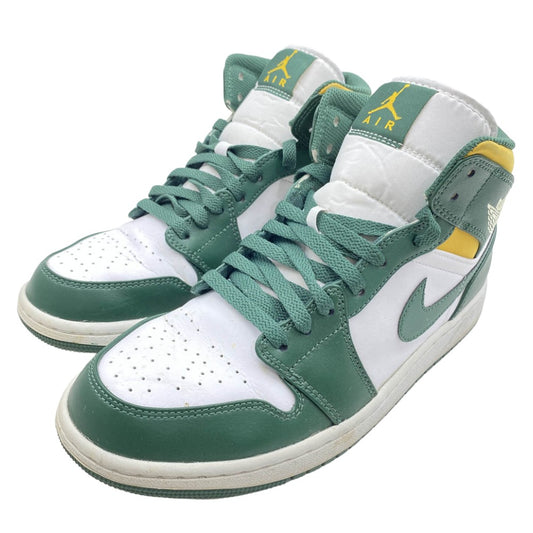 NIKE ナイキ 554724-371 Air Jordan 1 Mid Seattle Supersonics エアジョーダン1 ミッド シアトル スーパーソニックス ミドルカット スニーカー グリーン系 ホワイト系 27.5cm【中古】