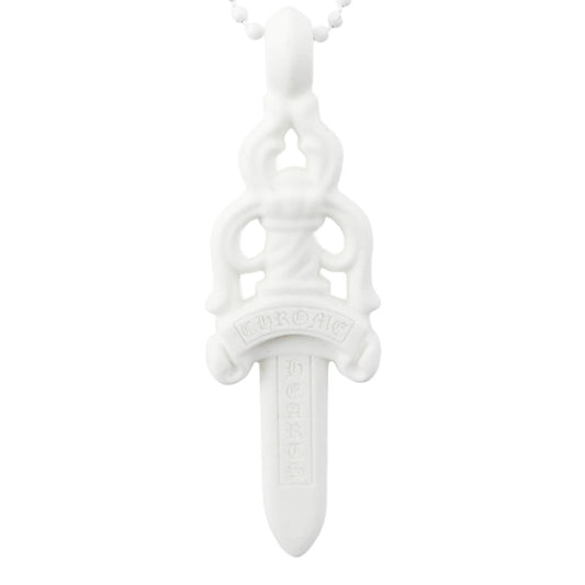 CHROME HEARTS クロムハーツ(原本無) RUBBER LARGE DAGGER ラバー ラージ ダガー シリコンラバー ネックレス ホワイト系【中古】