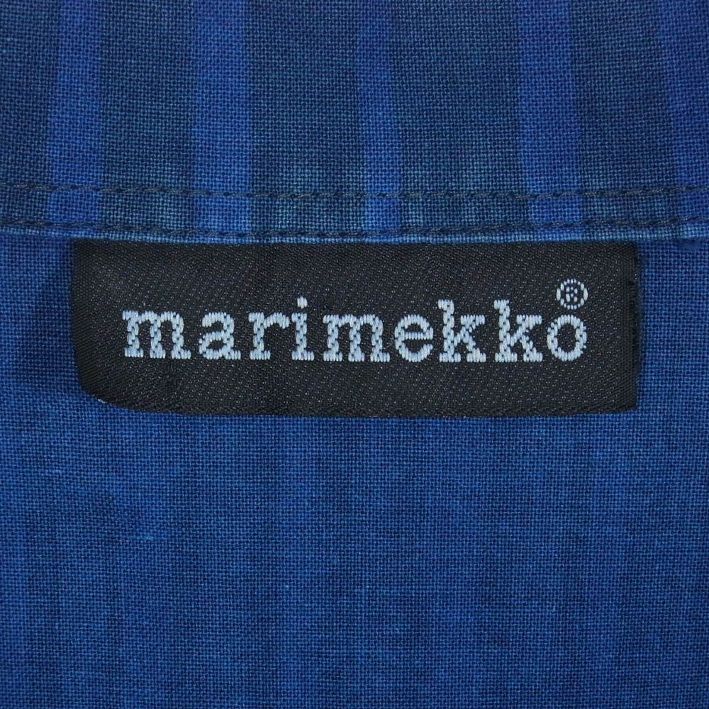 marimekko マリメッコ ストライプ 長袖 シャツ ブルー系 42【中古】