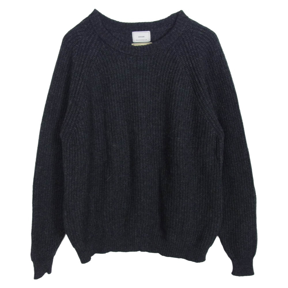 エビコン EVCON 25AW WARREN SCOTT CREWNECK KNIT ウォーレンスコット 畦編み 5GG クルーネック ニット ブラック系 2【中古】 エビコン 25AW WARREN SCOTT CREWNECK KNIT ウォーレンスコット 畦編み