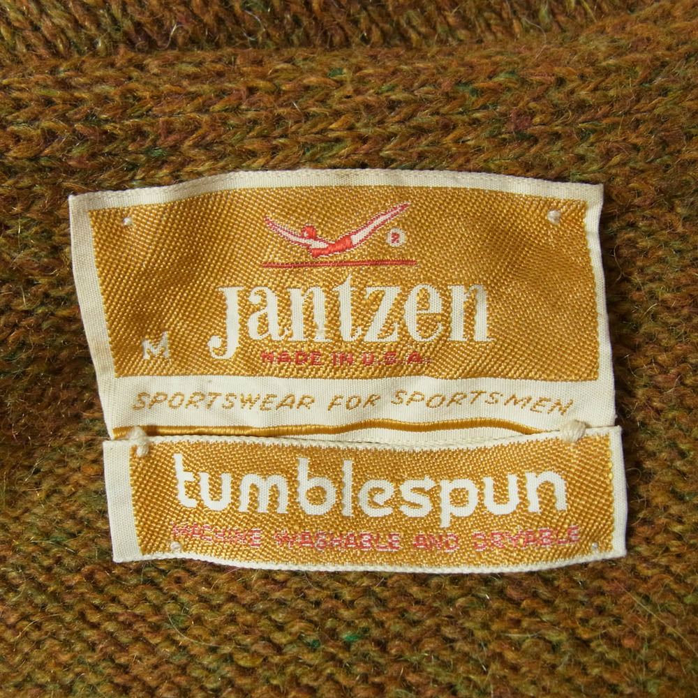 ジャンセン 60s ヴィンテージ USA製 tumblespun ミックスウール ニット カーディガン ブラウン系 M【中古】