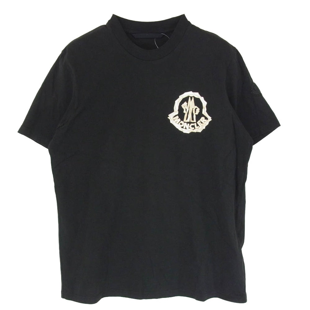 MONCLER モンクレール 25SS K10918C00052 89AJS SS T-SHIRT ワッペン付 ロゴプリント Tシャツ 半袖カットソー ブラック系 S【中古】 MONCLER モンクレール 25SS K10918C00052 89AJS SS T-SHIRT ワッペン付