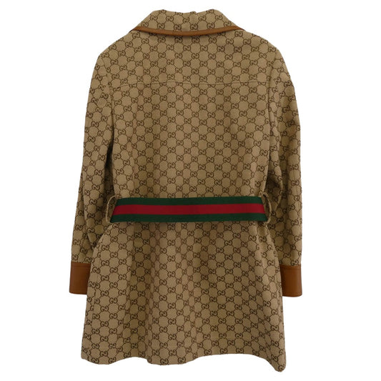 GUCCI グッチ GGキャンバス シェリーライン レザー ジャケット ライトブラウン系 マルチカラー系 40【新古品】【未使用】【中古】