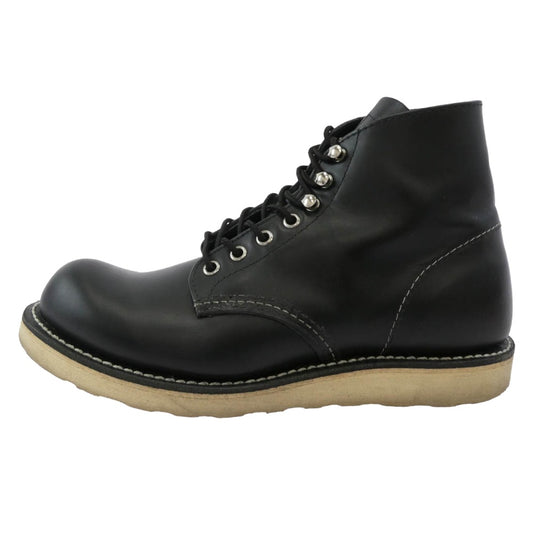 RED WING レッドウィング 8165 6INCH CLASSIC ROUND BOOTS クラシック ラウンド レザー レースアップ ブーツ ブラック系 25.5cm【中古】