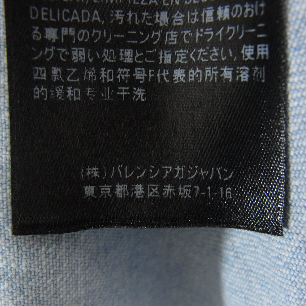 BALENCIAGA バレンシアガ 19SS 557573 TYE24 Back Logo Denim Shirt バックロゴ オーバーサイズ 長袖 デニム シャツ インディゴブルー系 37【中古】