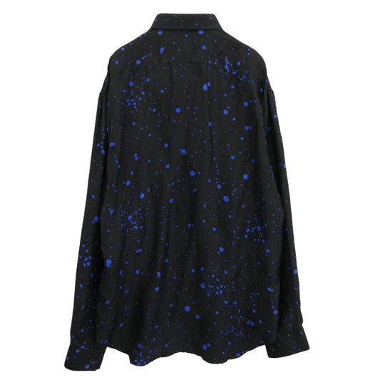 Berluti ベルルッティ シルク ドット 長袖 シャツ ブラック系 ブルー系 R39【中古】