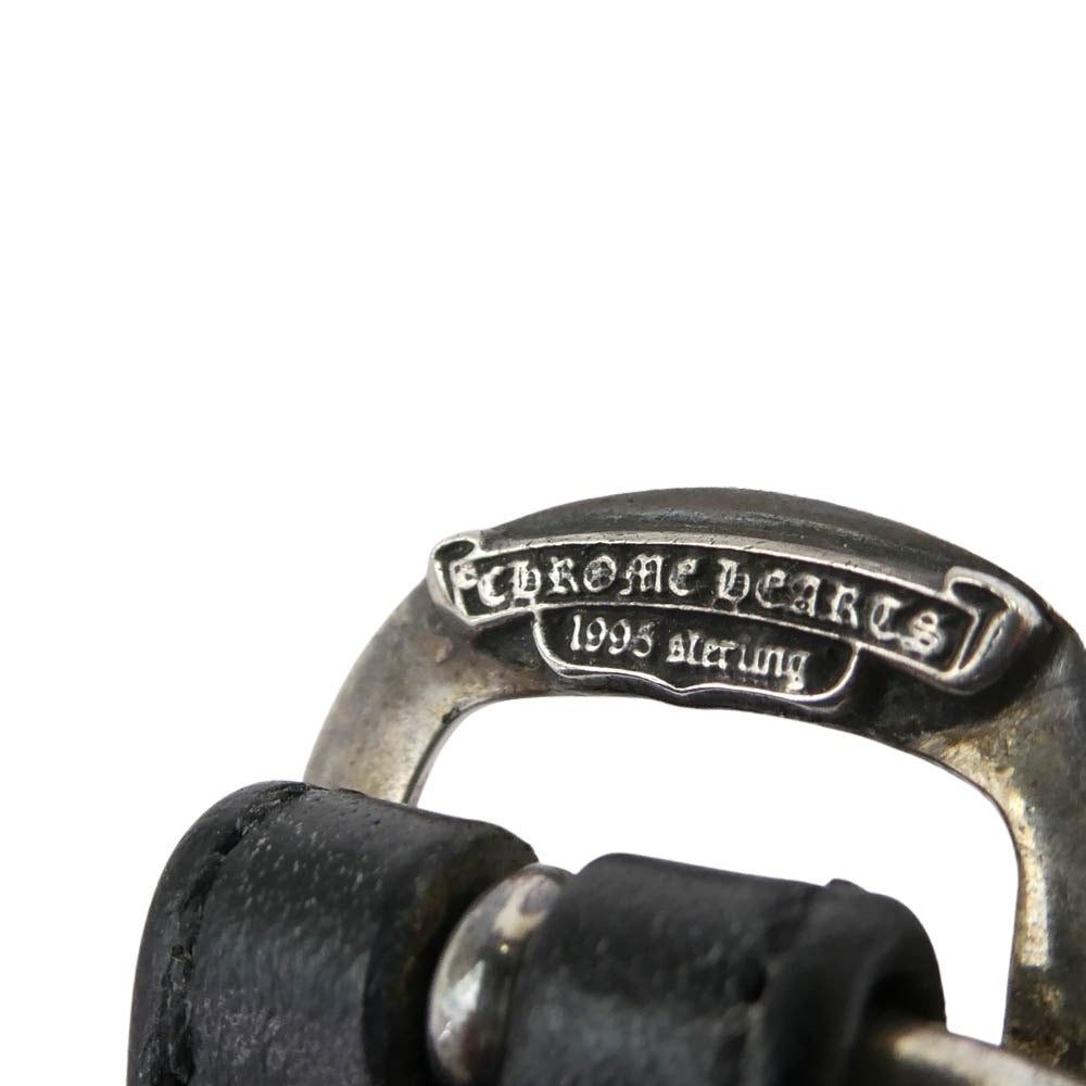 CHROME HEARTS クロムハーツ(原本無) GUNSLINGER ガンスリンガー スクロールラベル レザー ブレスレット ブラック系 シルバー系 11【中古】