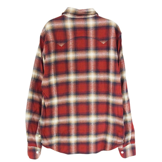 TMT ティーエムティー 20AW TSH-F2004 HERRINGBONE OMBRE PLAID SHIRTS 長袖 シャツ レッド系 L【中古】