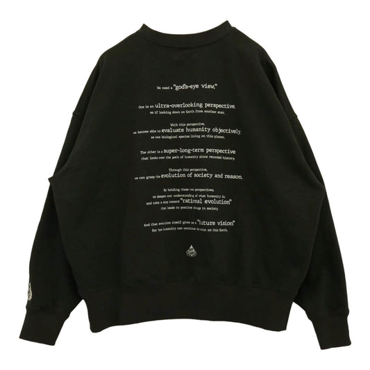 ハッピーソース HSC010 GOD'S EYE VIEW SWEAT TRAINER ゴッズ アイ ビュー クルーネック スウェット トレーナー ブラック系 L【中古】
