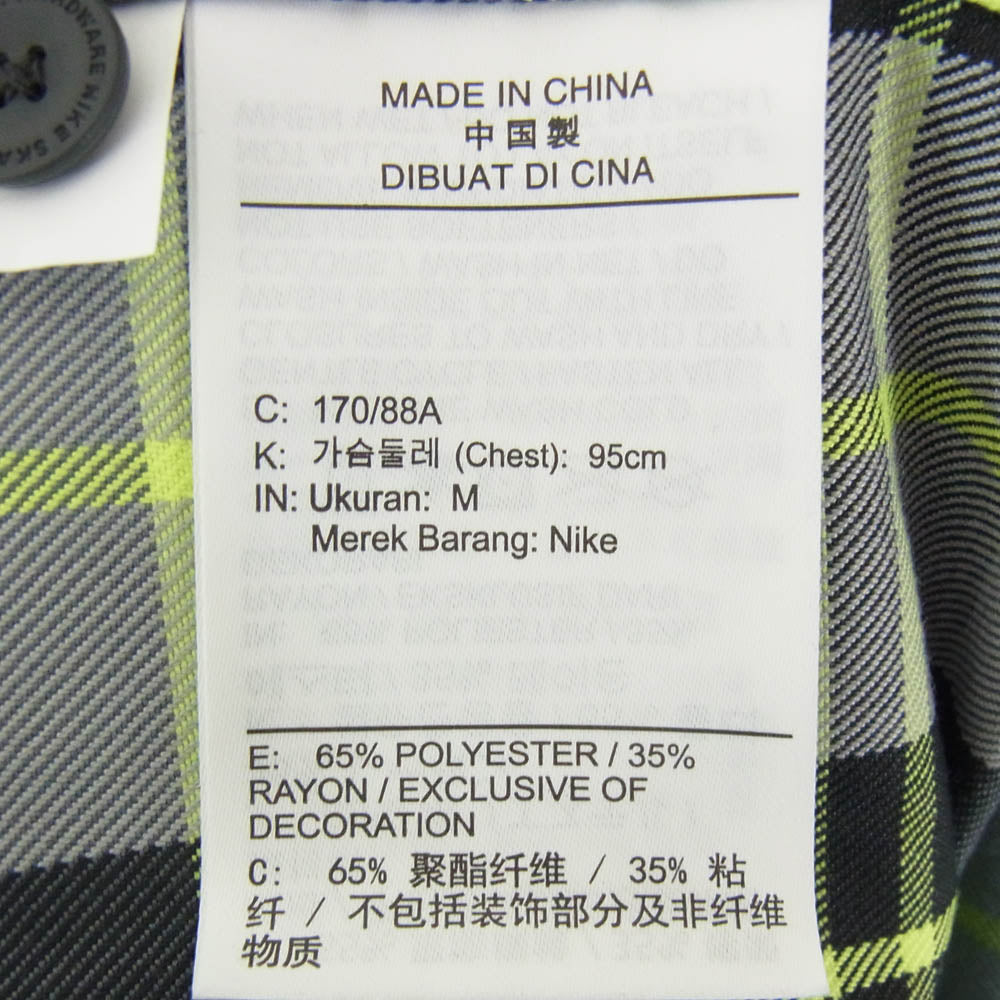 NIKE SB ナイキエスビー HV0257-070 x ERIC KOSTON エリック コストン FLNNL BTN UP KOS L/S TOP 長袖 チェック フランネルシャツ グリーン系 M【美品】【中古】