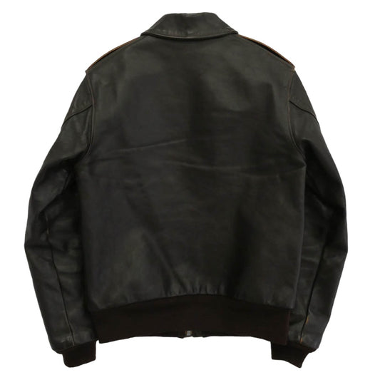 The REAL McCOY'S ザリアルマッコイズ TYPE A-2 PARACHUTE CAMOUFLAGE LINING ホースハイド パラシュートライニング カモ柄 フライト ミリタリー ジャケット ダークブラウン系 40【中古】