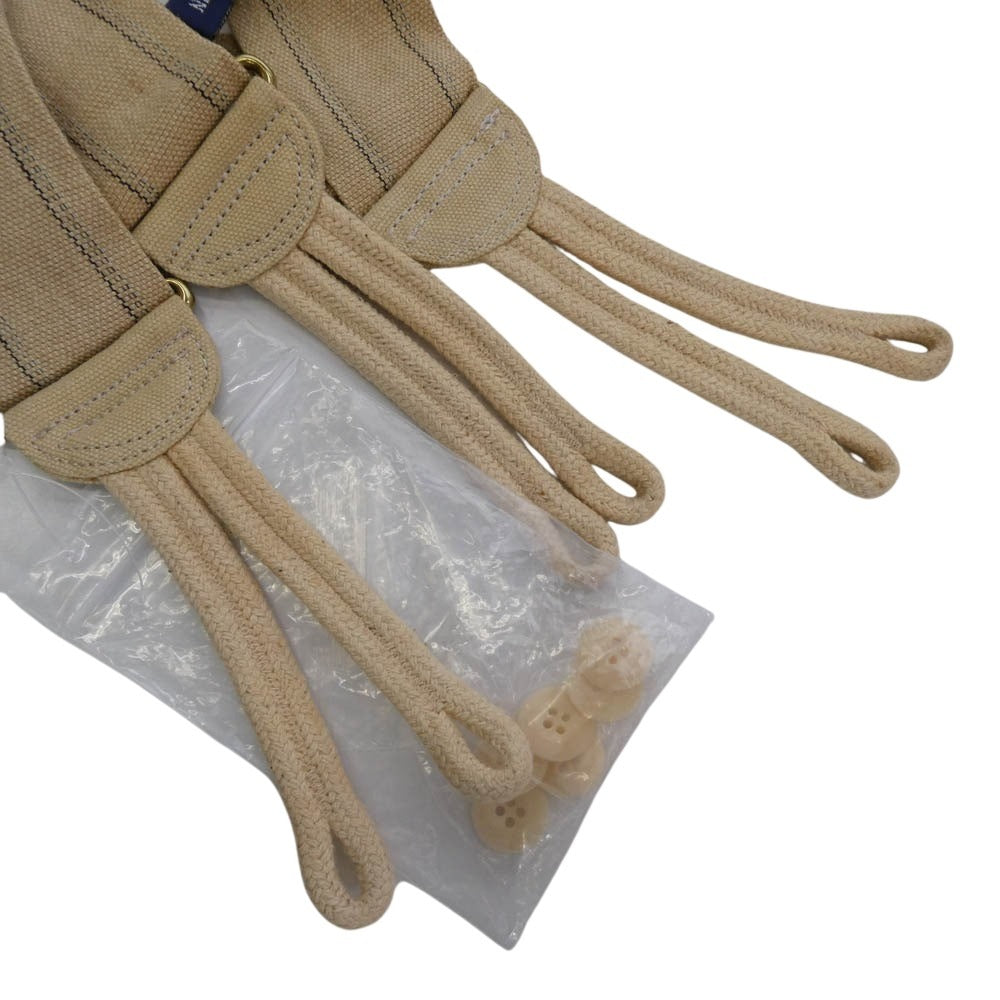 RALPH LAUREN ラルフローレン ストライプ サスペンダー ベージュ系【中古】