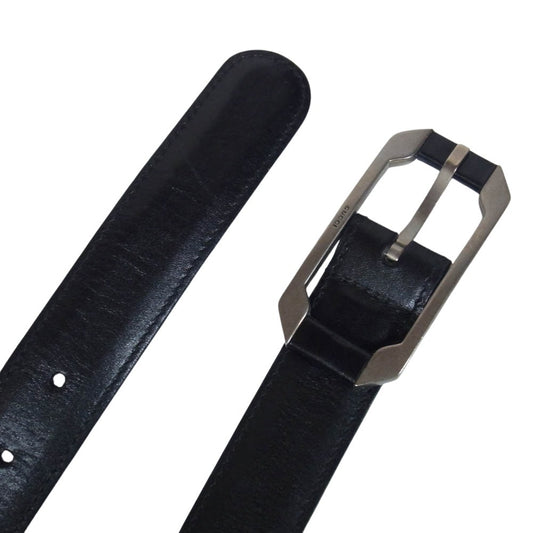 GUCCI グッチ Gロゴ バックル レザー ベルト ブラック系【中古】