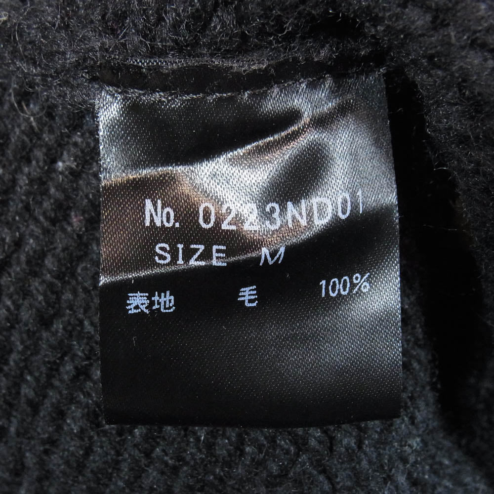 HYSTERIC GLAMOUR ヒステリックグラマー 0223ND01 CANADIAN SWEATER カナディアンセーター ROLLING STONES TANG ローリングストーンズ タン 編込 カウチン ニット ジップアップ ジャケット ブラック系 M【中古】