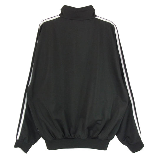 adidas アディダス T1012 90s 国旗タグ トレフォイルロゴ スリーライン トラックジャケット ジャージ ブラック系 M【中古】