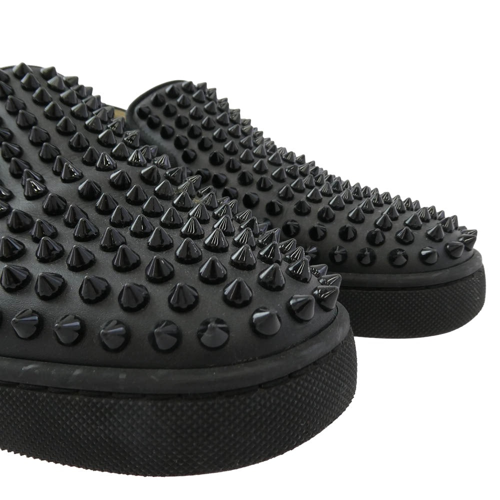 Christian Louboutin クリスチャンルブタン ブラック スタッズ スリッポン スニーカー ブラック系 39【中古】