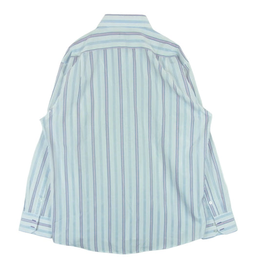 Paul Smith ポール・スミス ダブルカフス ロゴ刺繍 オーバーサイズ ストライプ 長袖 シャツ ホワイト系 ライトブルー系 ピンク系 XXL【中古】