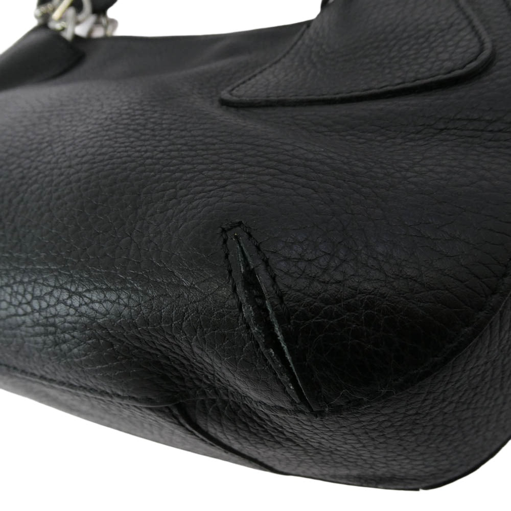 バーニーズニューヨーク 本革 トート ショルダー ハンド バッグ ブラック系【中古】