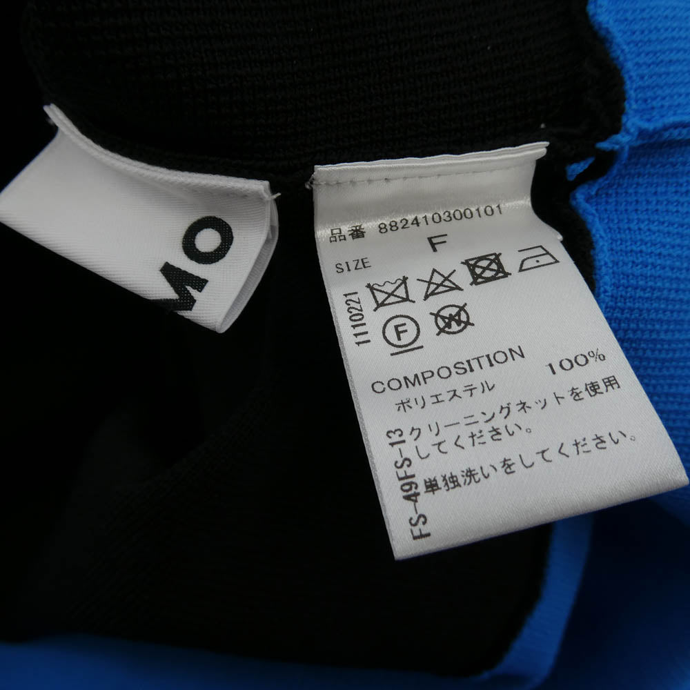 オーエムエムオー TENT LINE KNIT OP バイカラー ロングスリーブ ワンピース ブラック系 ブルー系 F【中古】