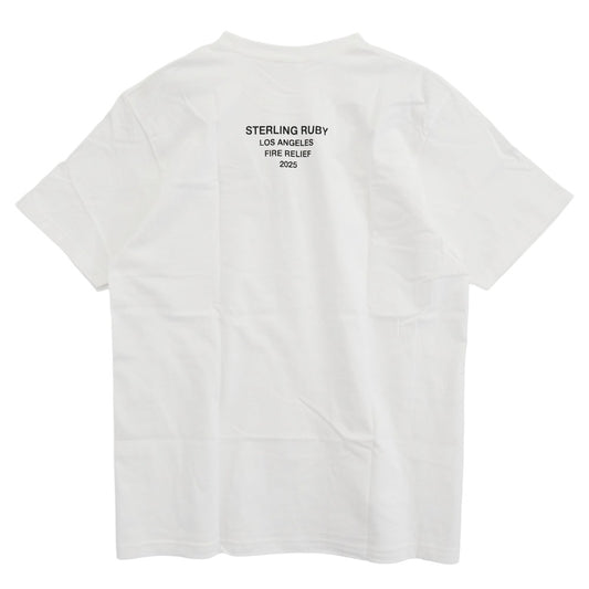 Supreme シュプリーム 25SS Los Angeles Fire Relief Box Logo Tee プリント Tシャツ ホワイト系 L【新古品】【未使用】【中古】