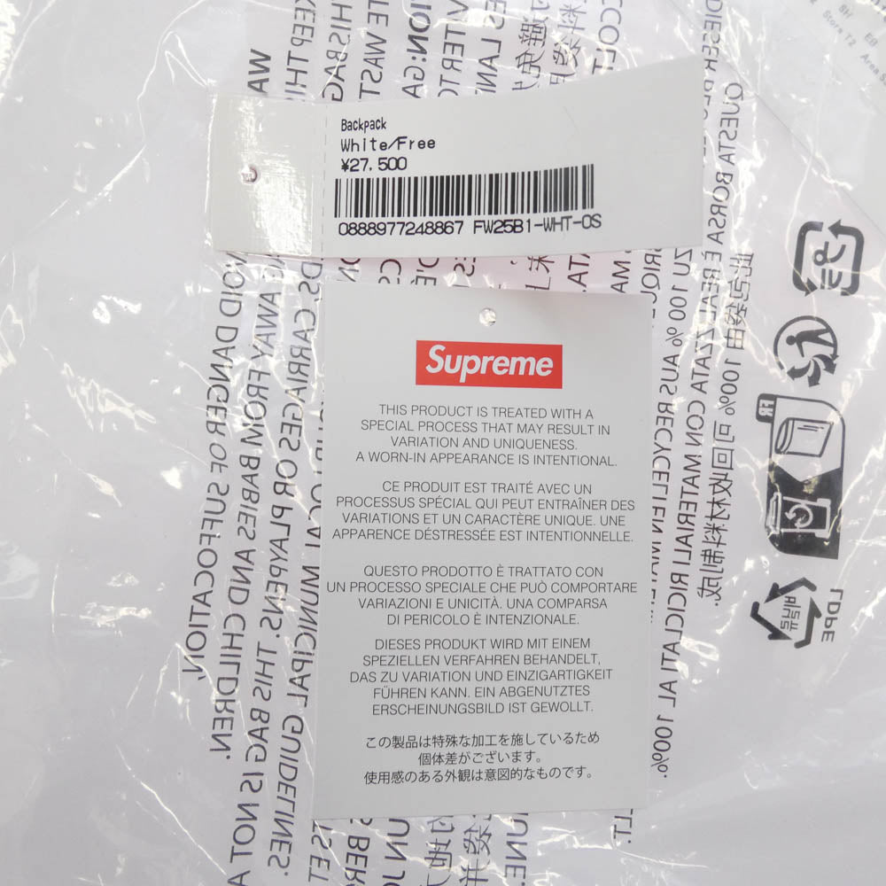 Supreme シュプリーム 25AW Denim Backpack デニム バックパック リュック バッグ ホワイト系【極上美品】【中古】