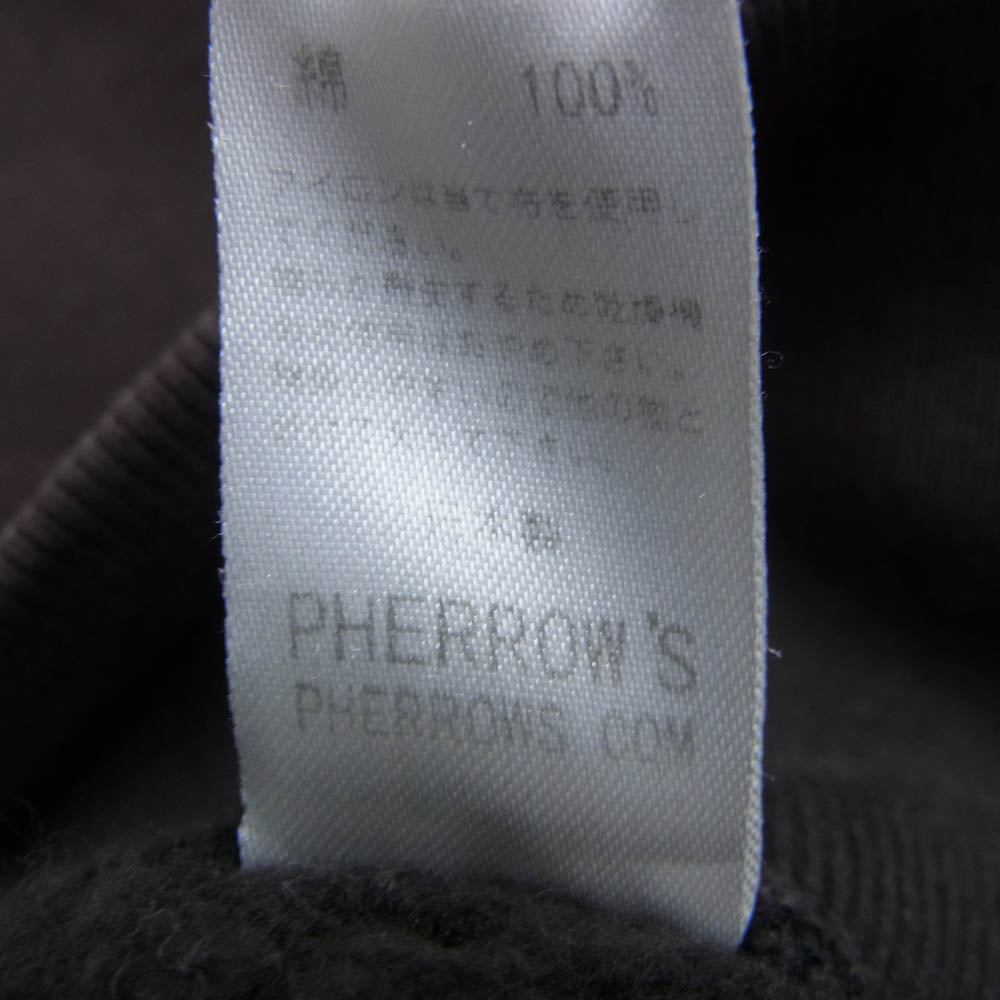 Pherrow's フェローズ フリーダムスリーブ 吊り編み クルー スエット ブラウン系 40【中古】