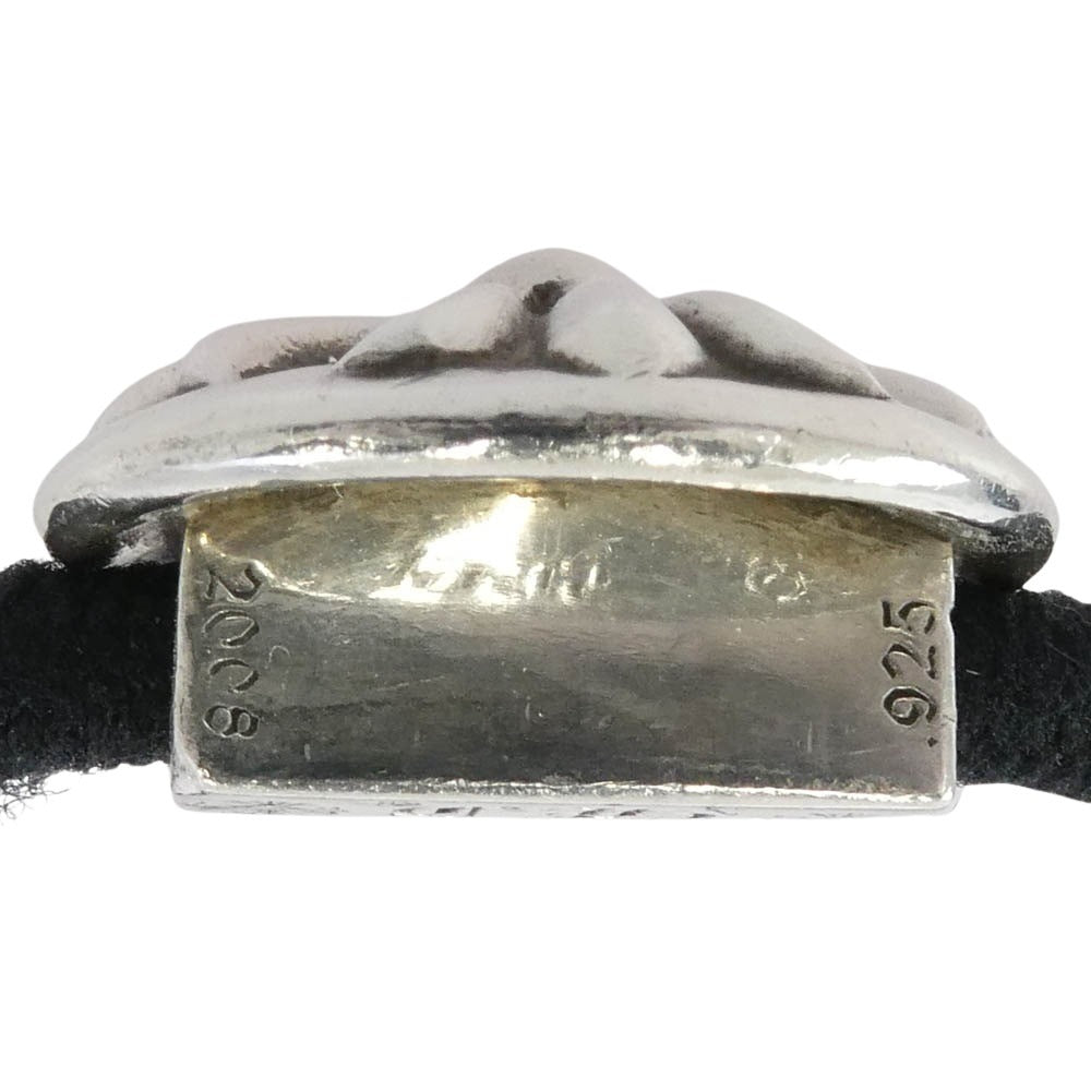 CHROME HEARTS クロムハーツ(原本無) HAIRBAND クロスボール ヘアバンド ヘアゴム コンチョ シルバー系 ブラック系【中古】