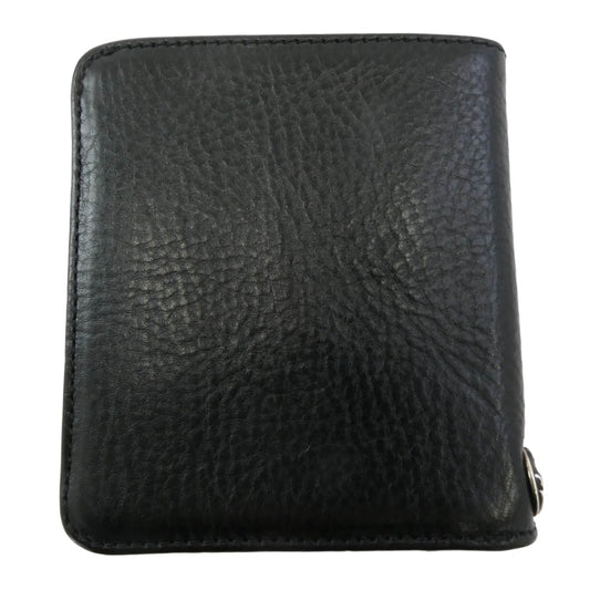 CHROME HEARTS クロムハーツ(原本無) DIGIACOMO ディジャコモ グロメット付き レザー コンパクトウォレット 財布 ブラック系【中古】